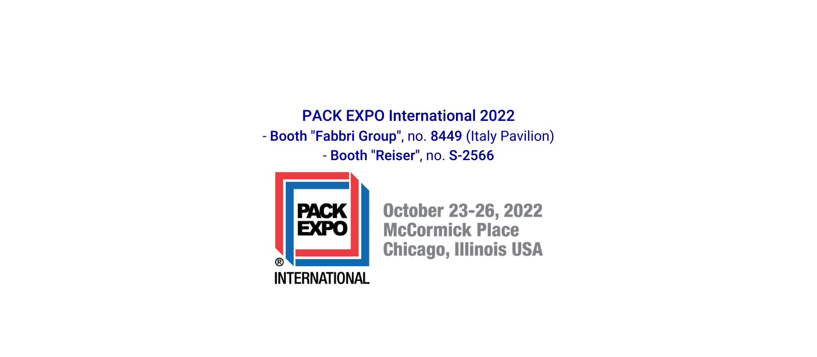 Incontriamoci a Pack Expo International 2022