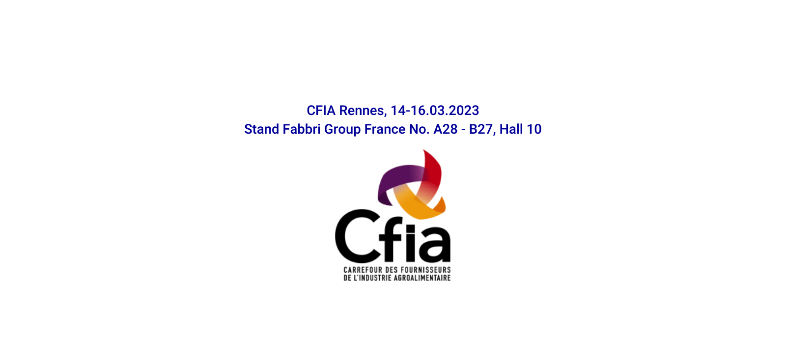 Fabbri Group France invites you to CFIA Rennes 2023