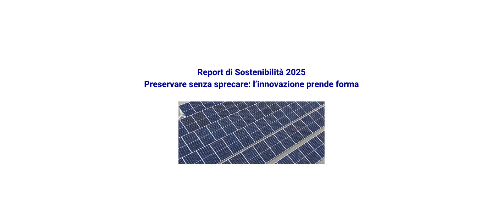 Report di Sostenibilità 2025 – Preservare senza sprecare: l’innovazione prende forma